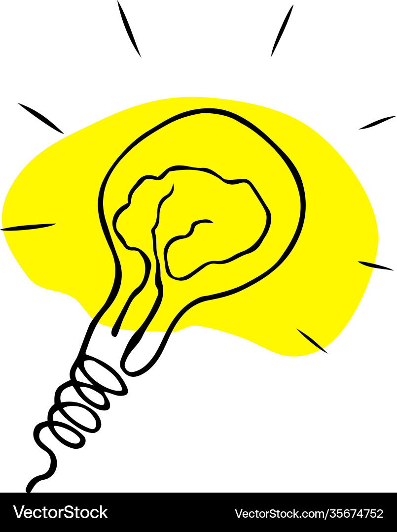 Light bulb flat icon with filament in shape Light bulb flat icon with filament in shape vector image