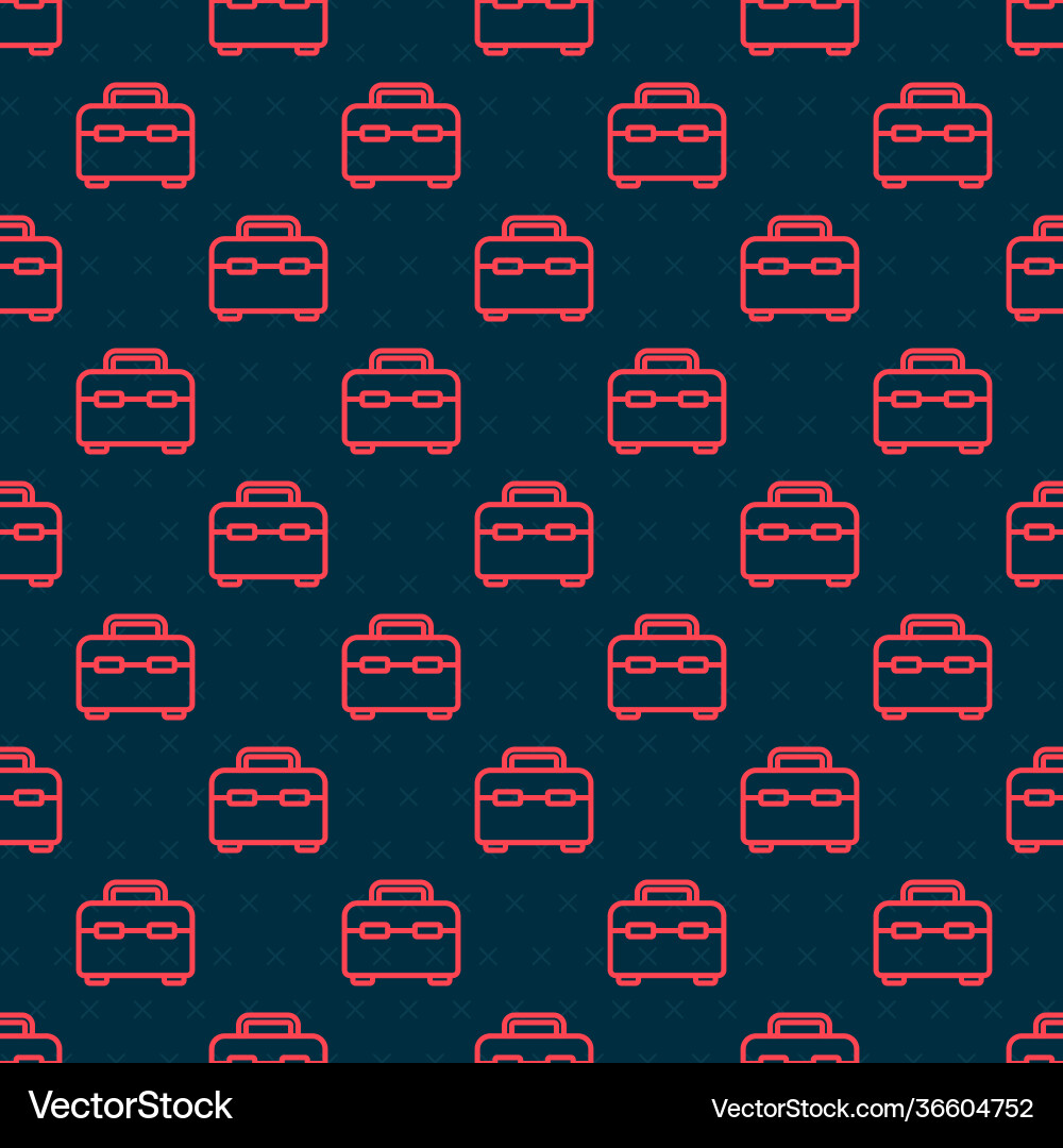 Red line toolbox icon isolated seamless pattern Red line toolbox icon isolated seamless pattern vector image