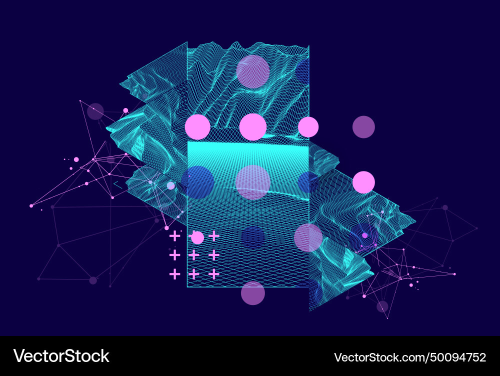 Scientific and technical image of the mountains vector image