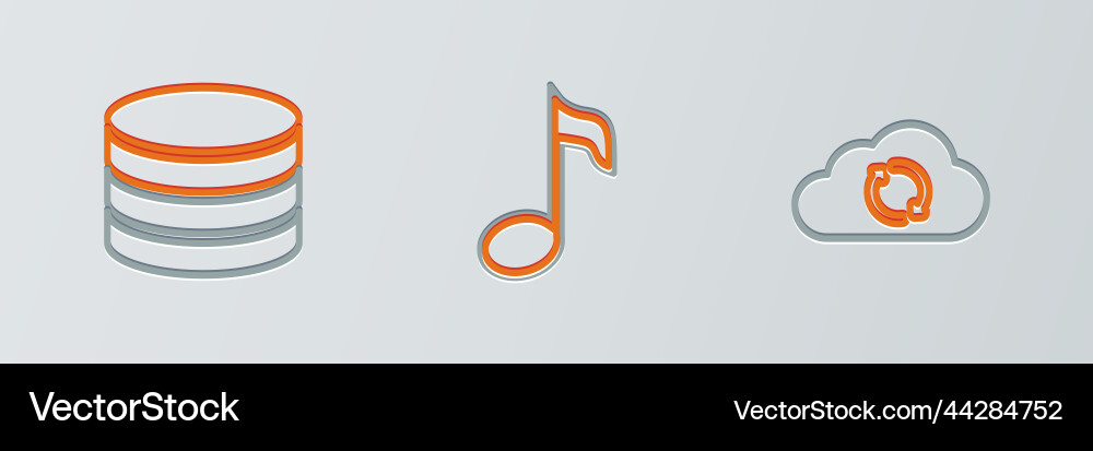 Set Line Cloud Sync Refresh Datenbank und Musik Set Line Cloud Sync Refresh Datenbank und Musik vektorbild