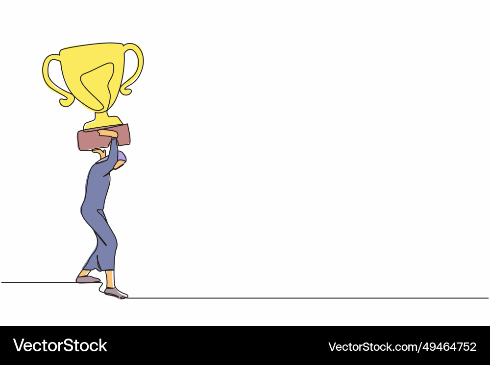 Single continuous line drawing arab businesswoman Single continuous line drawing arab businesswoman Vector Image
