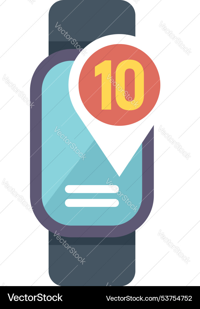 Smartwatch displaying gps tracking with red pin Smartwatch displaying gps tracking with red pin vector image