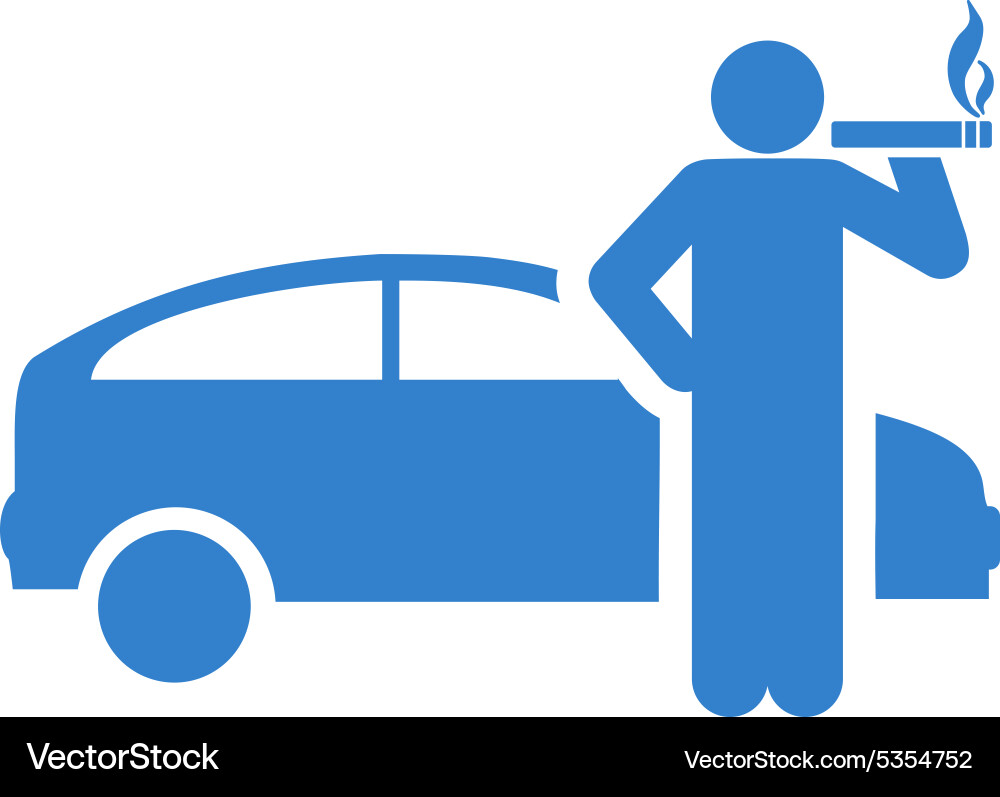 Smoking taxi driver icon from business bicolor set Vector Image