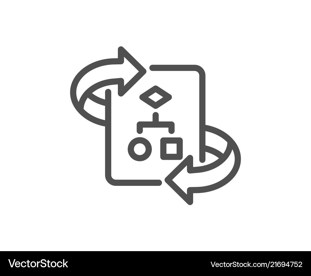 Technical algorithm line icon project Vector Image