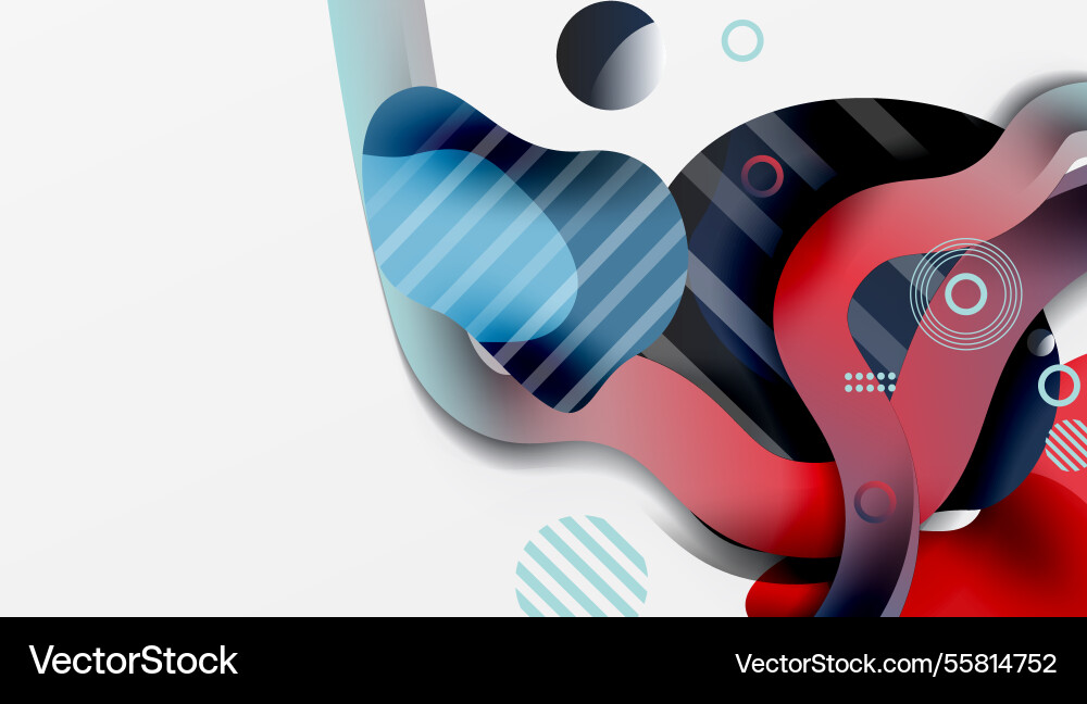 Vibrant abstract background overlapping shapes Vector Image