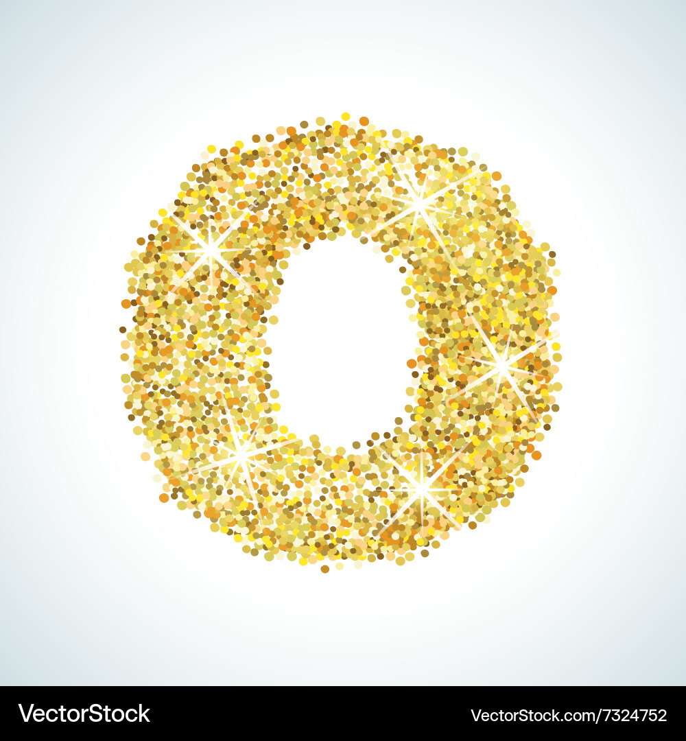 Zero number in golden style Vector Image