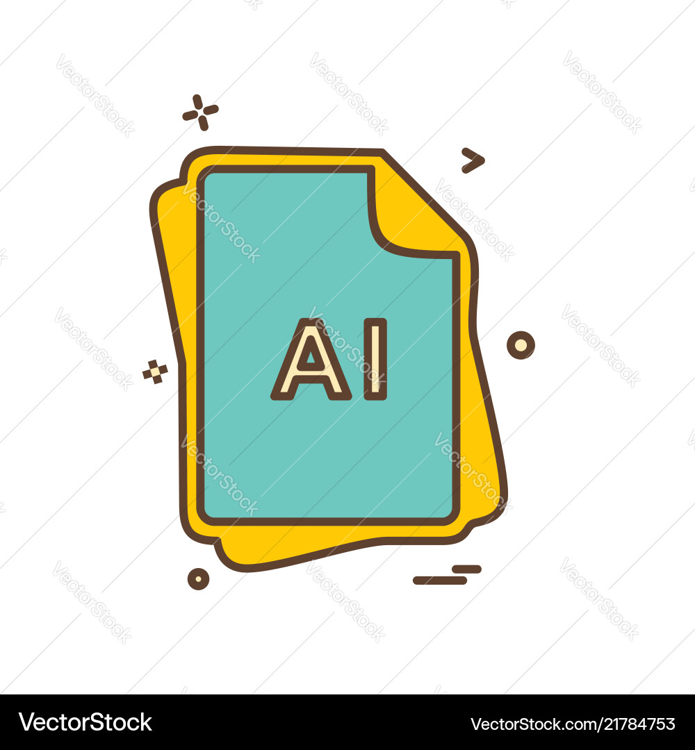 Ai file type icon design Ai file type icon design vector image