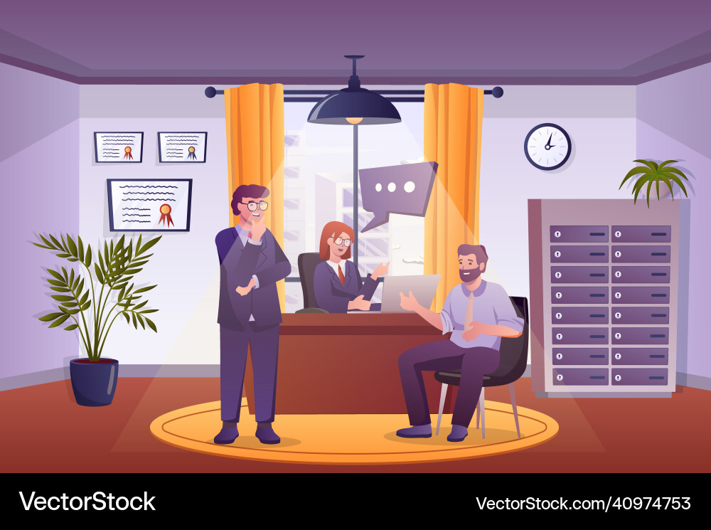 Arbeitsinterview Konzept im flachen Cartoon Design Arbeitsinterview Konzept im flachen Cartoon Design vektorbild