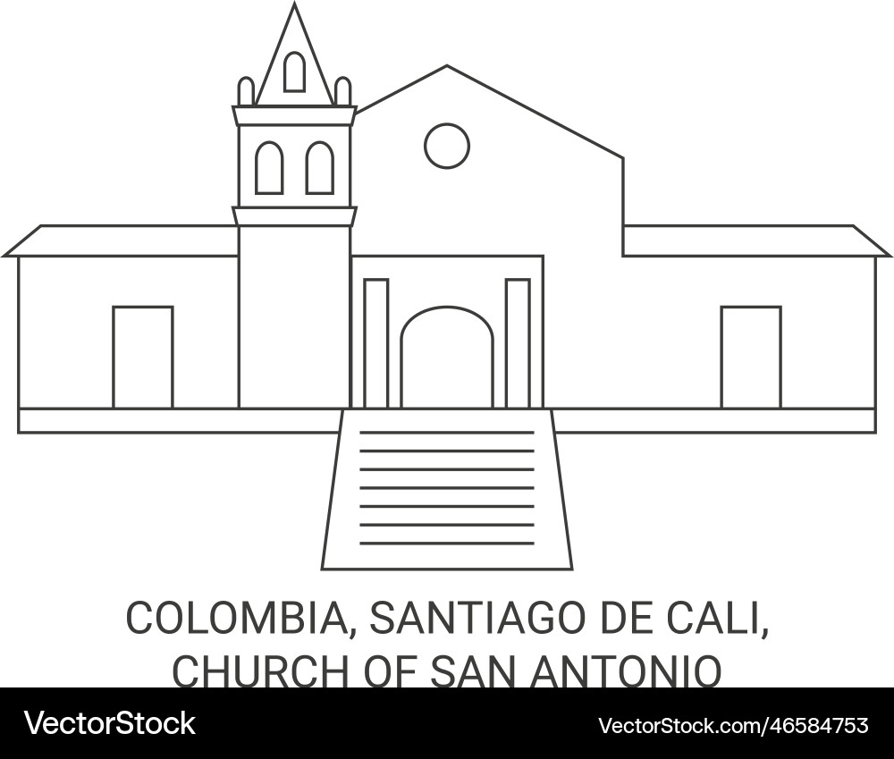 Colombia santiago de cali church of san antonio Colombia santiago de cali church of san antonio vector image