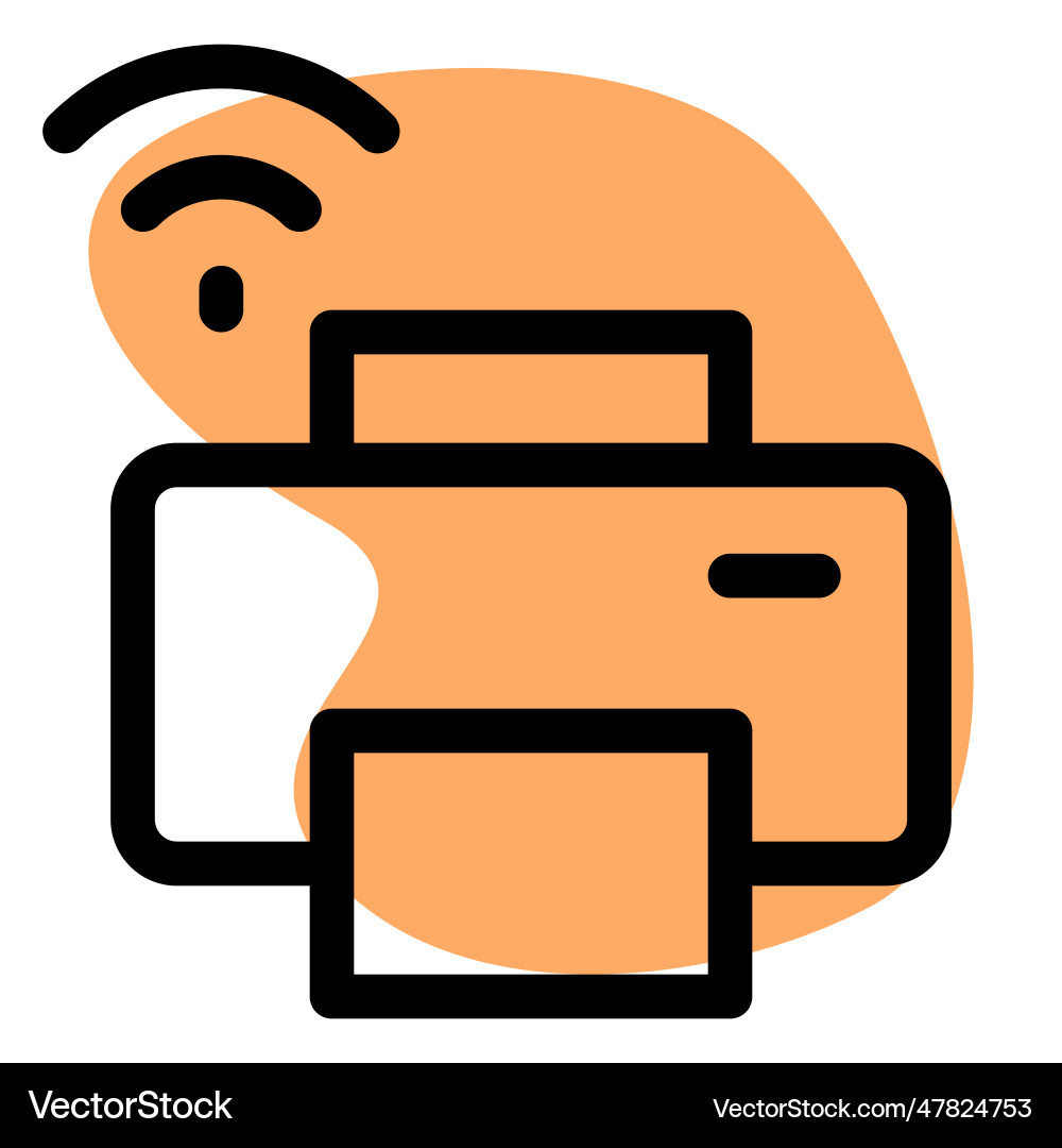 Electronic printer functions via wifi connection Vector Image