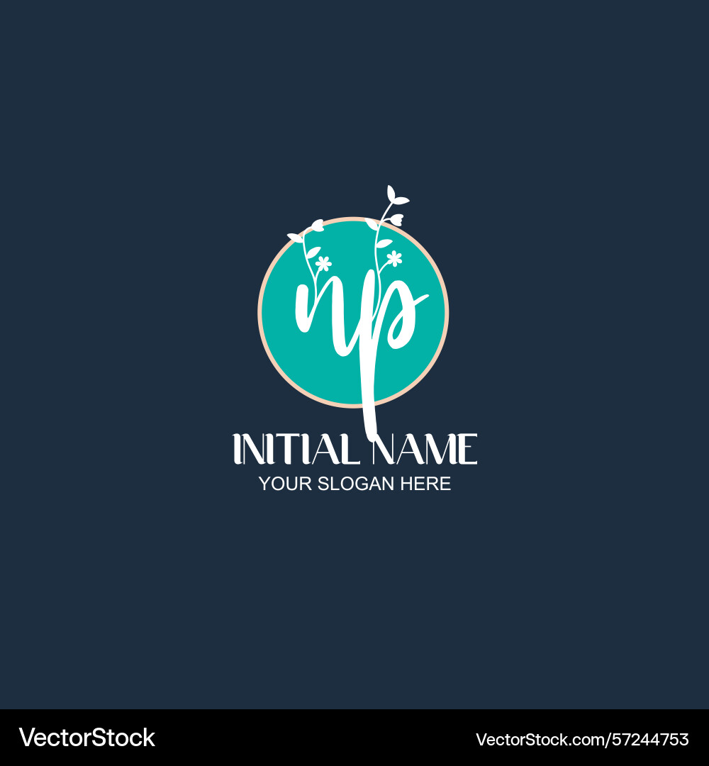 Elegant np initial logo design with botanical Elegant np initial logo design with botanical Vector Image