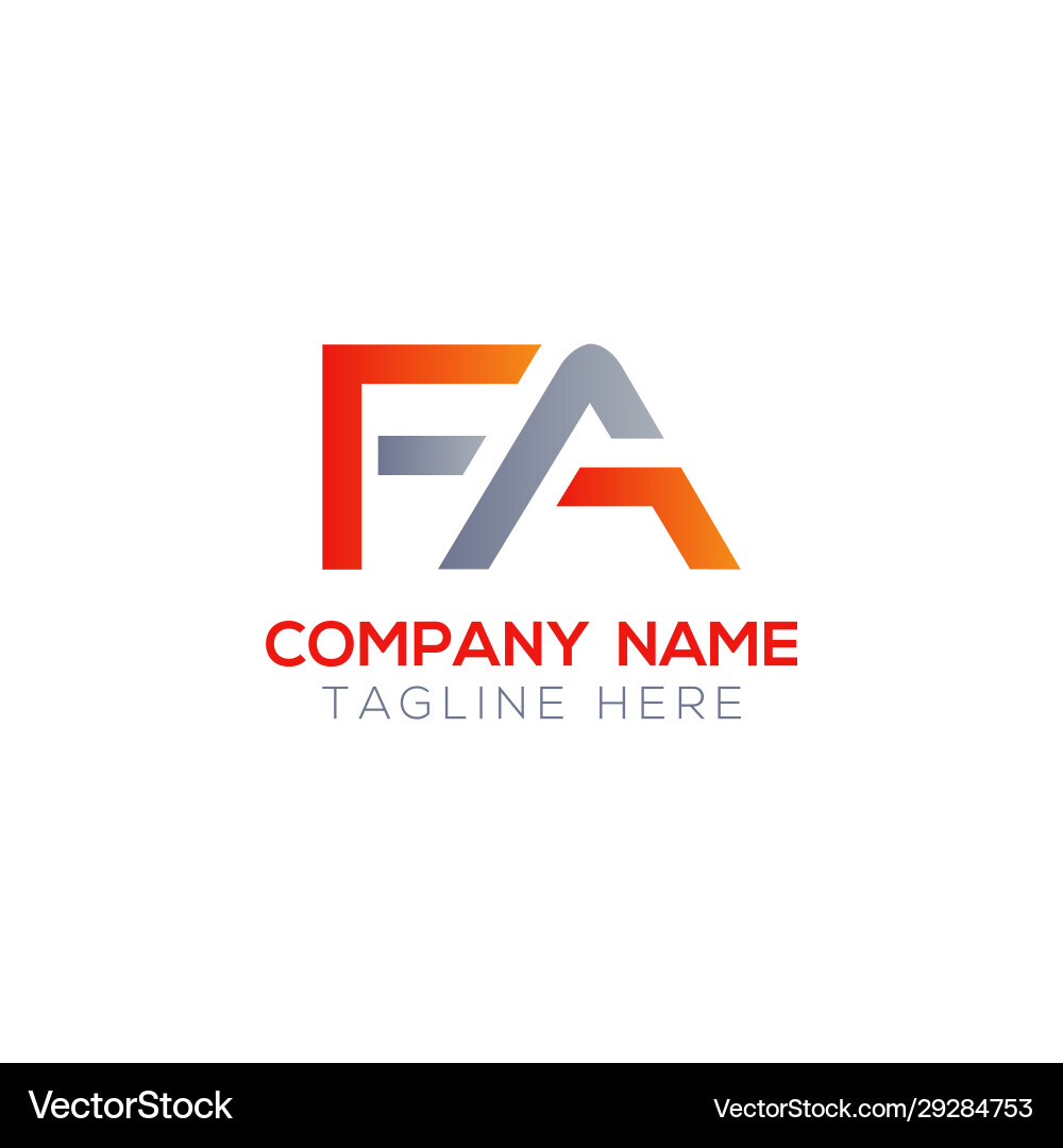 Initial letter fa logo design template creative Vector Image