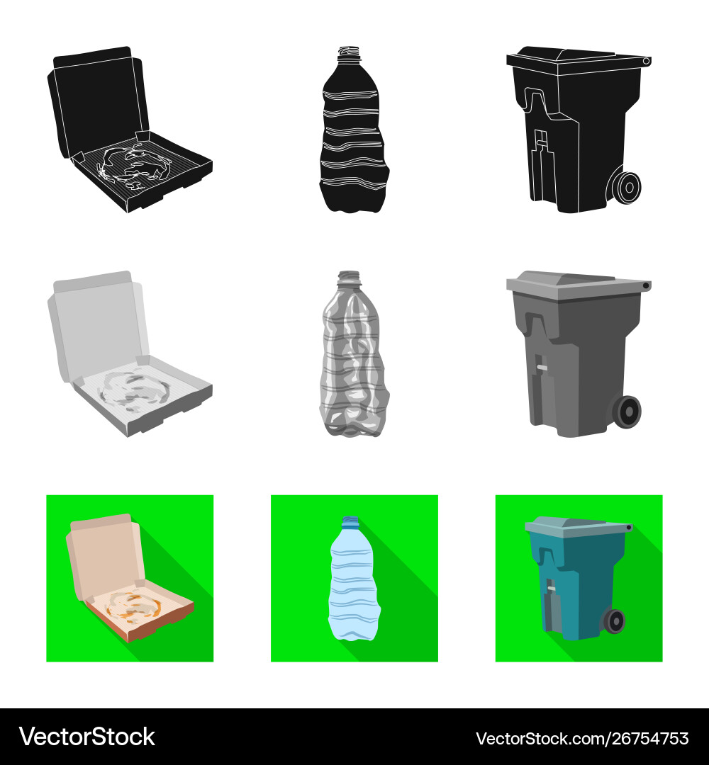 Isolated object refuse and junk logo set Isolated object refuse and junk logo set vector image
