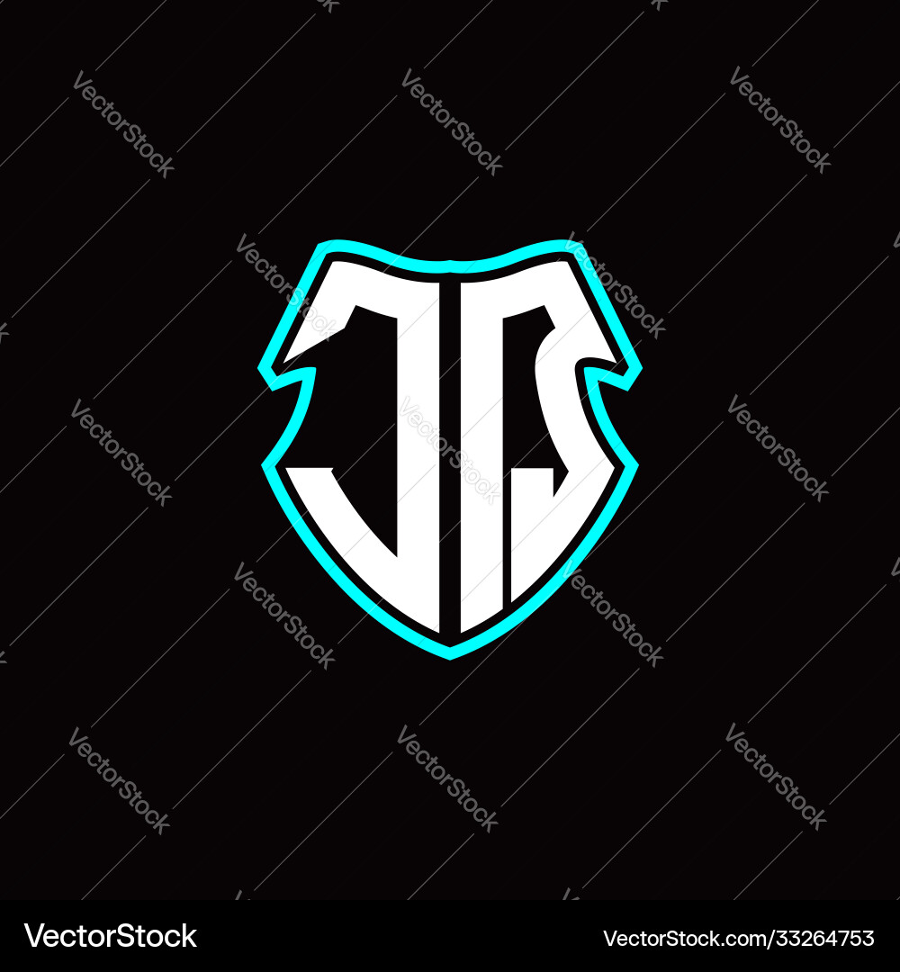J q initial logo design with a shield shape J q initial logo design with a shield shape vector image