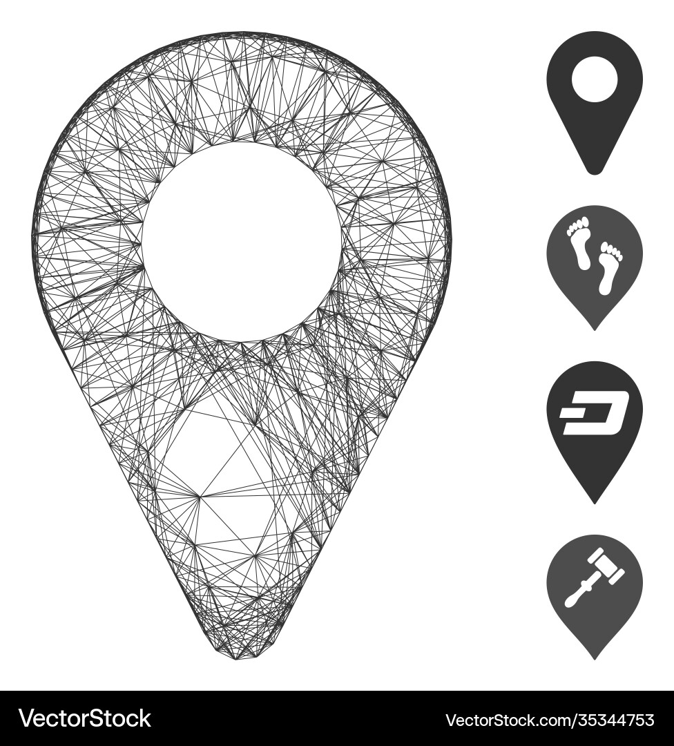 Linear map marker mesh Linear map marker mesh vector image