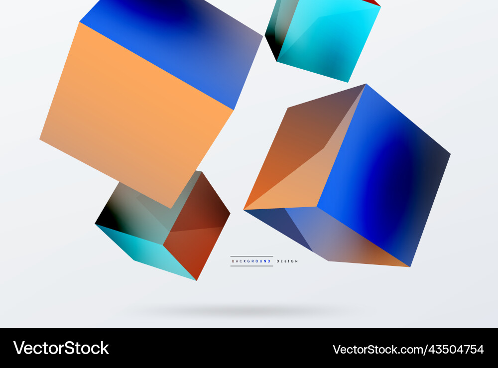 3d cubes abstract background composition Vector Image