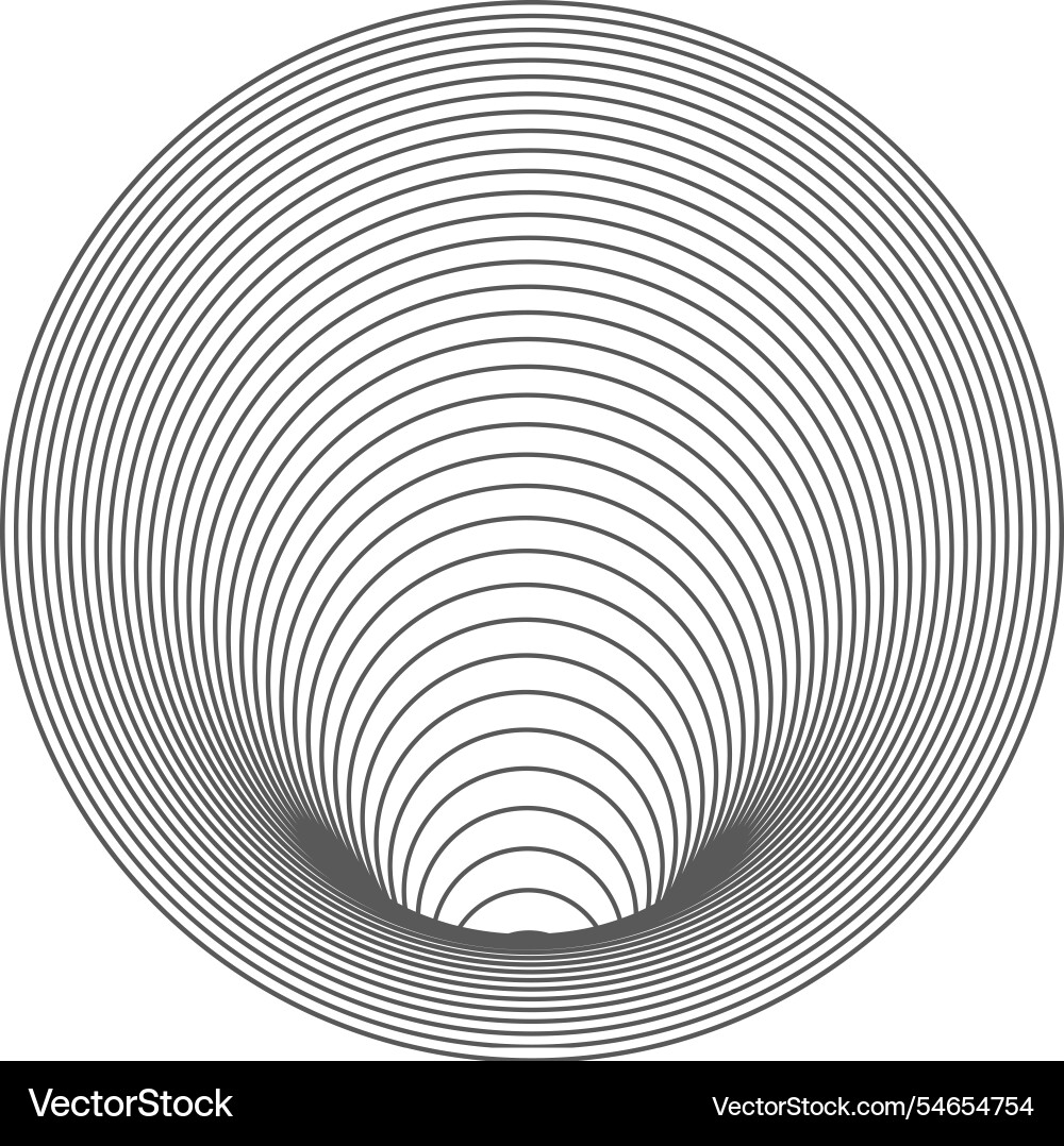 Abstract circular design with concentric black Vector Image