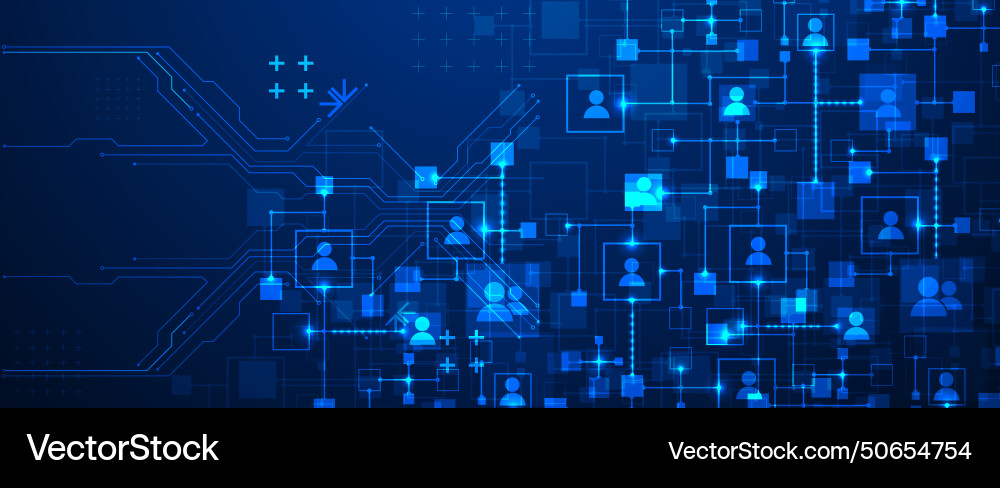 Abstract representation of a computer network Abstract representation of a computer network vector image