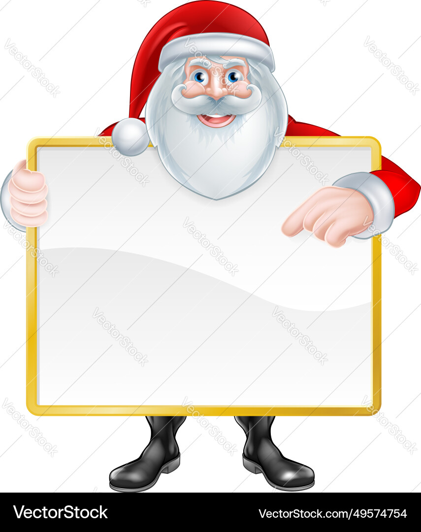 Cartoon santa sign vector image