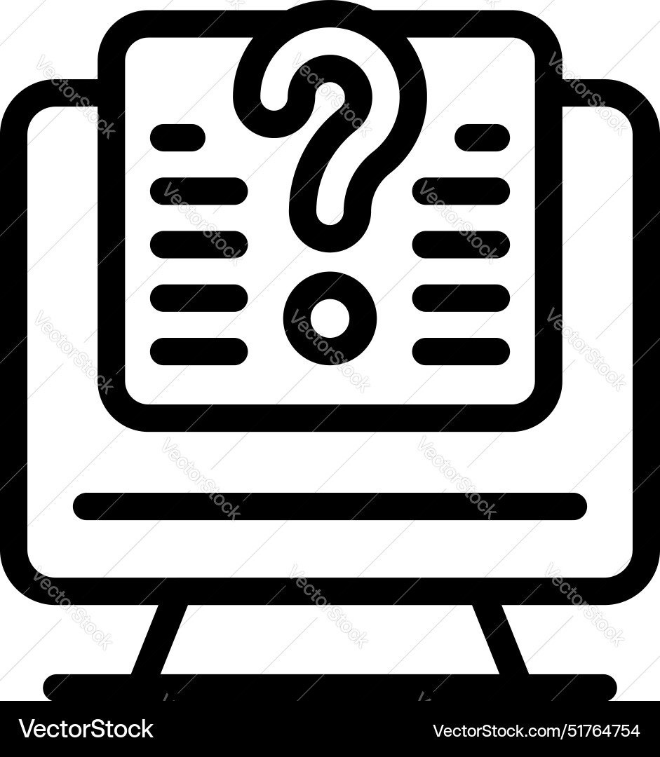 Computer showing online survey with question mark Computer showing online survey with question mark vector image