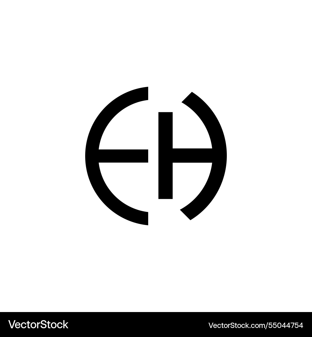 Creative-rounded-initial-eh-letters-logo Vector Image
