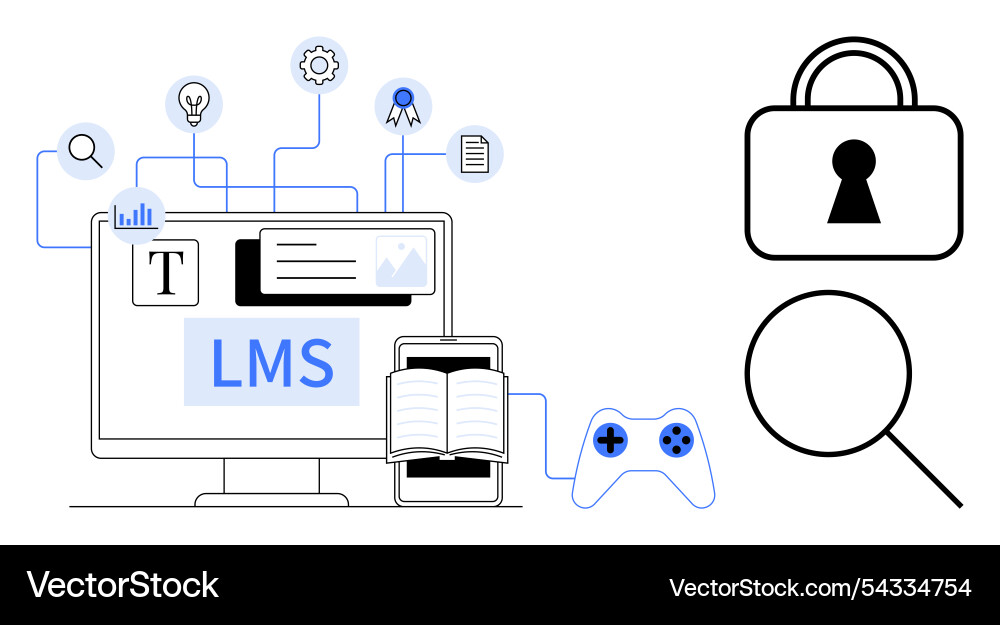 Digital learning tools with key elements including Digital learning tools with key elements including vector image