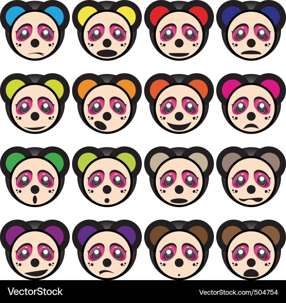 Face impressions Royalty Free Vector Image - VectorStock
