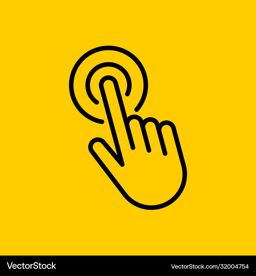 Finger pointer clicks on button or mouse cursor vector image