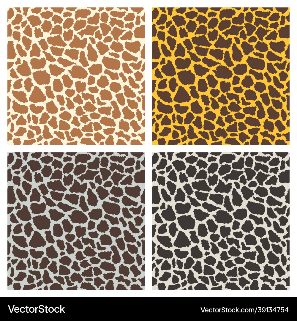 Giraffe print seamless pattern set Giraffe print seamless pattern set vector image
