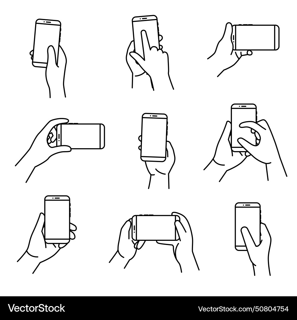 Hand Betrieb eines Smartphones Hand Betrieb eines Smartphones vektorbild