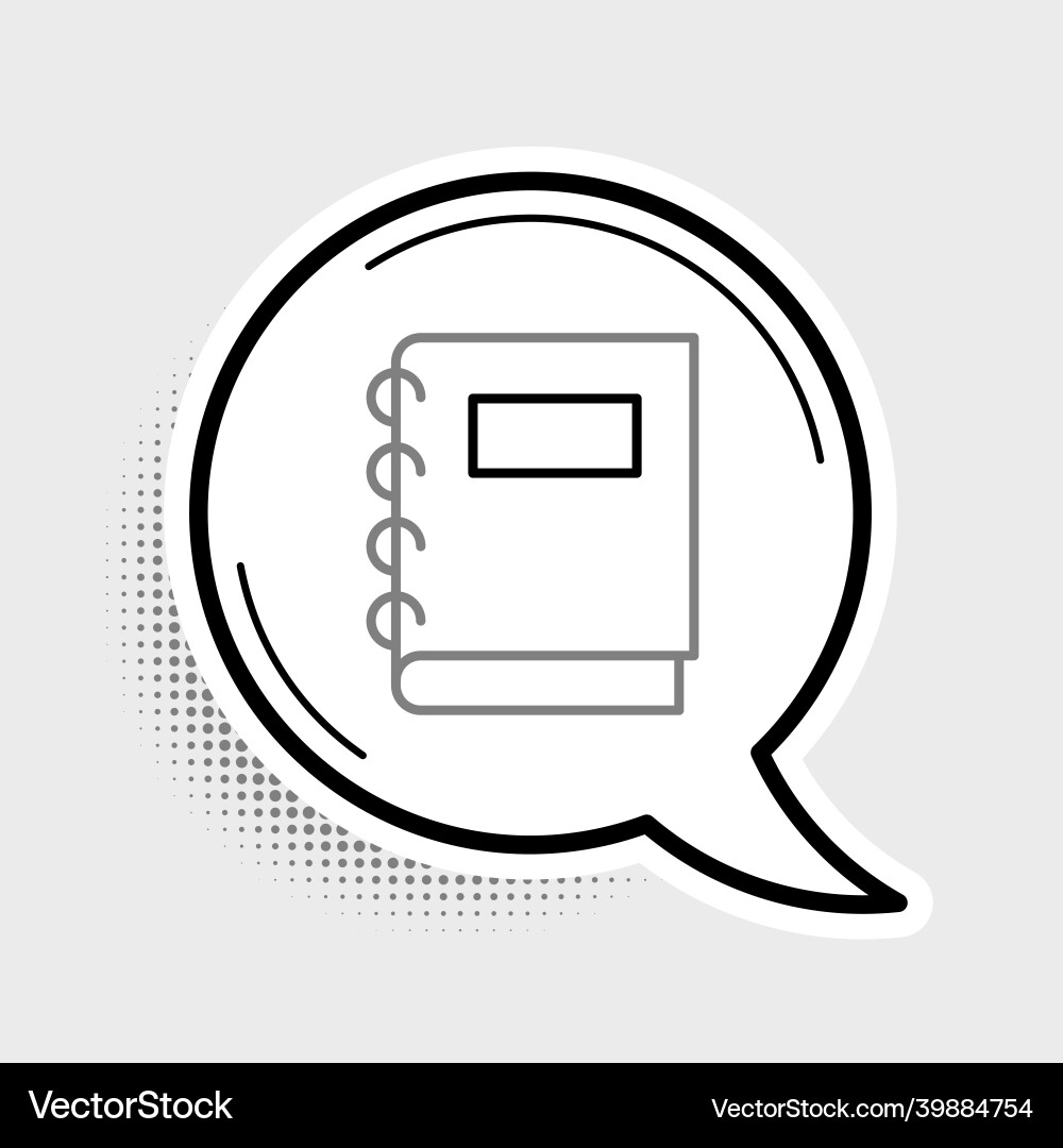 Line notebook icon isolated on grey background Line notebook icon isolated on grey background vector image