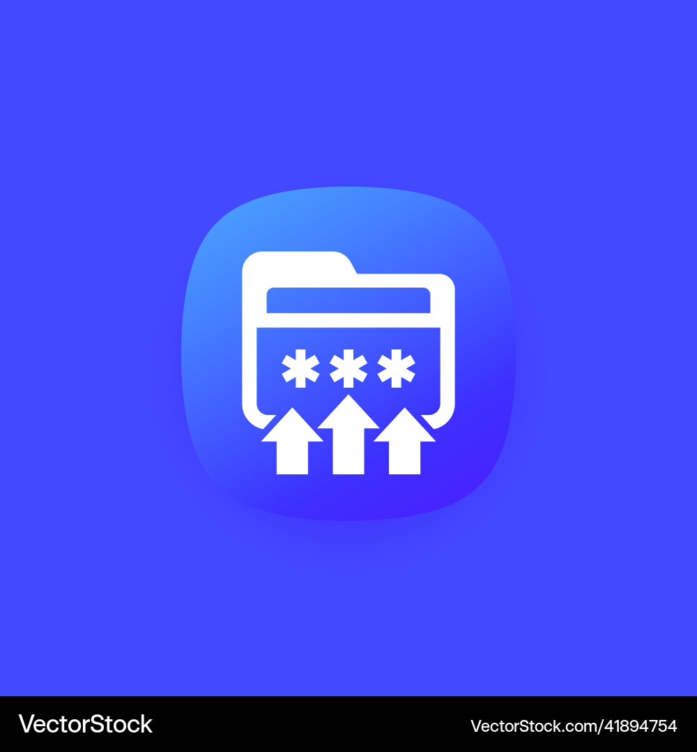 Move to folder with password icon for apps Vector Image