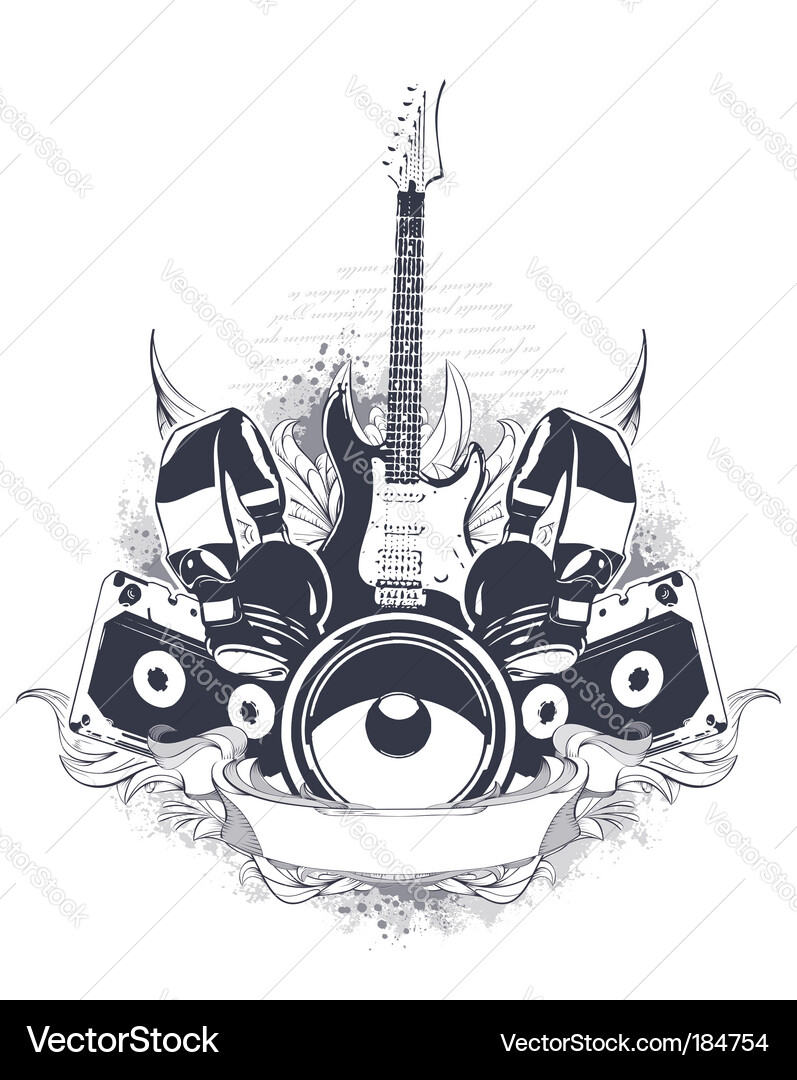 Musikalische Grunge Elemente Vektorbild