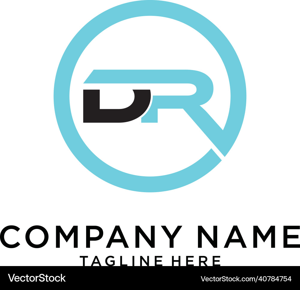 RD/DR Letter Logo - Minimalist Initials vector image