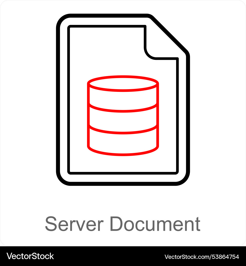 Server document and icon concept vector image