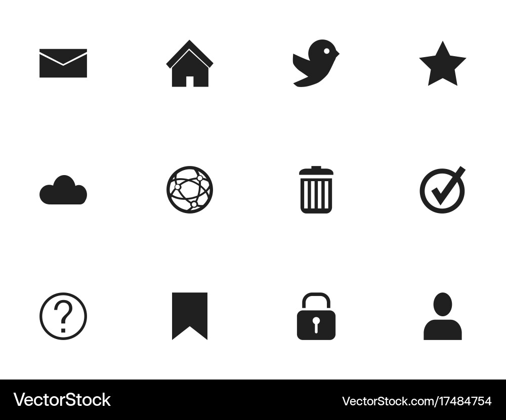 Set of 12 editable web icons includes symbols vector image