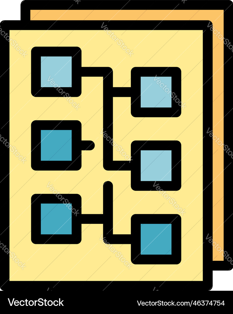 Technical algorithm icon flat vector image