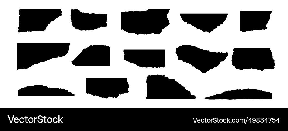 Torn paper frames with ragged edges set Torn paper frames with ragged edges set vector image