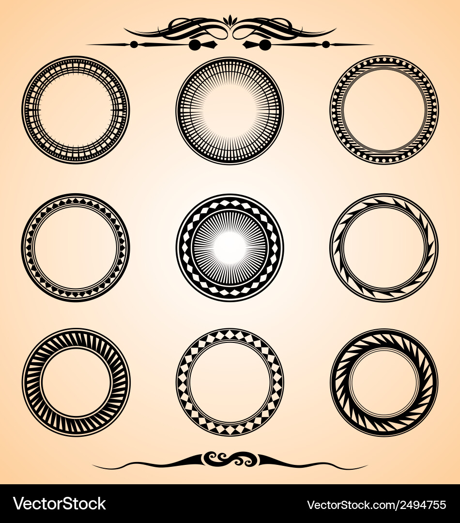 Artistic circle set Royalty Free Vector Image - VectorStock