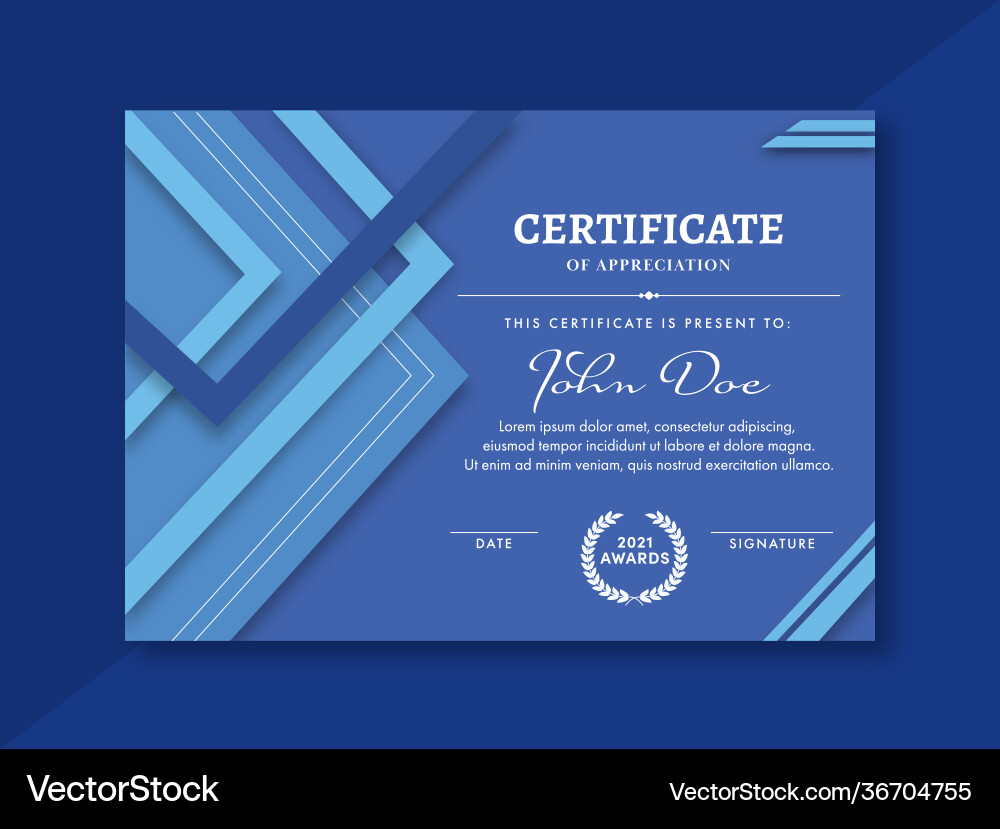 Certificate appreciation template design Vector Image