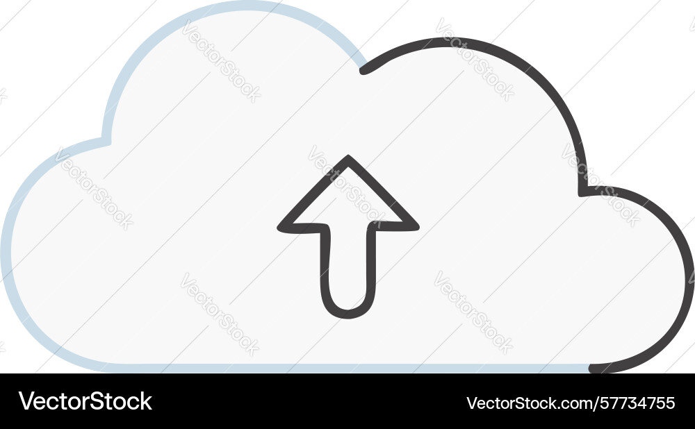 Cloud upload icon outline for data backup vector image