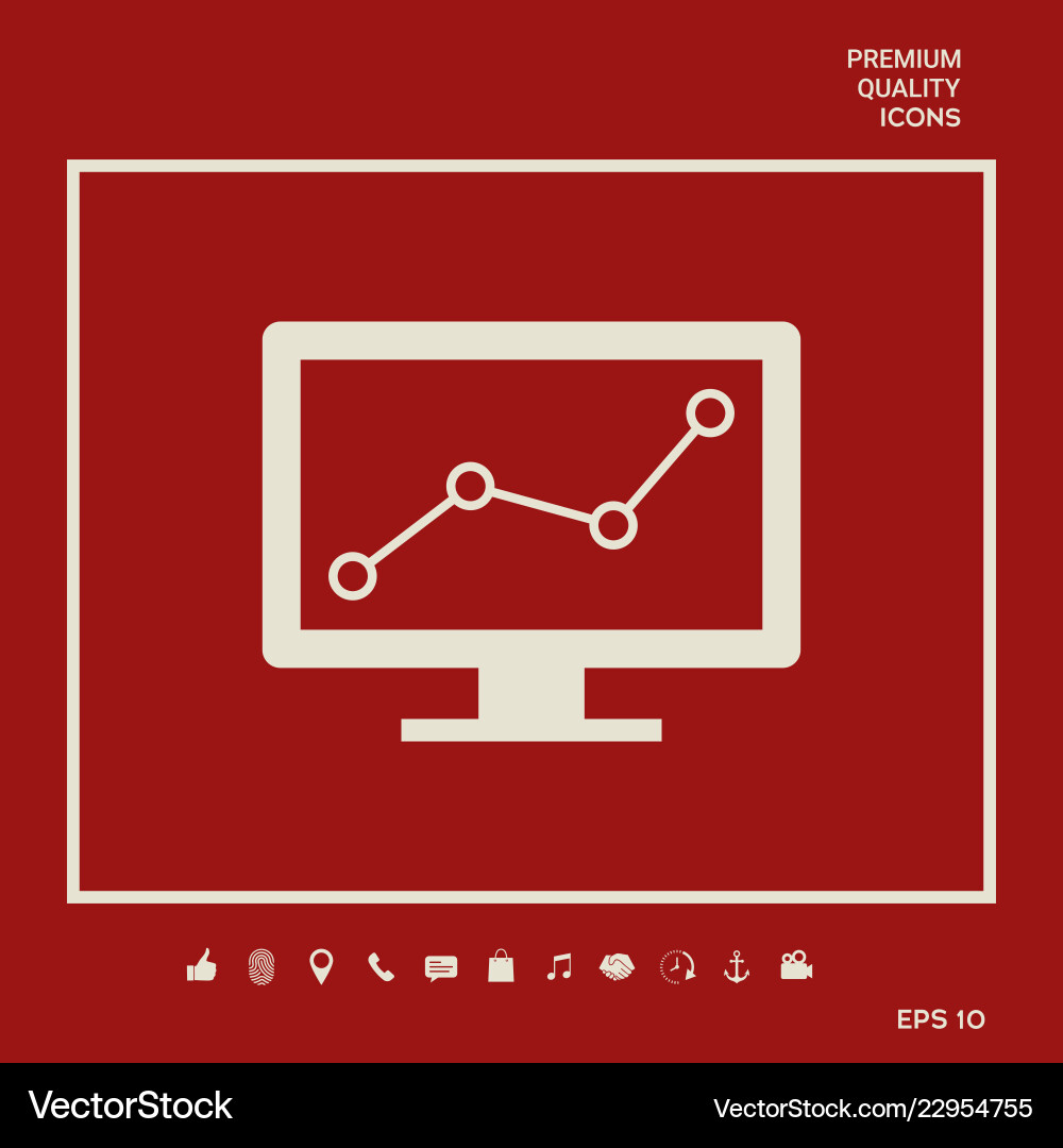 Computer monitors with graph graphic elements vector image