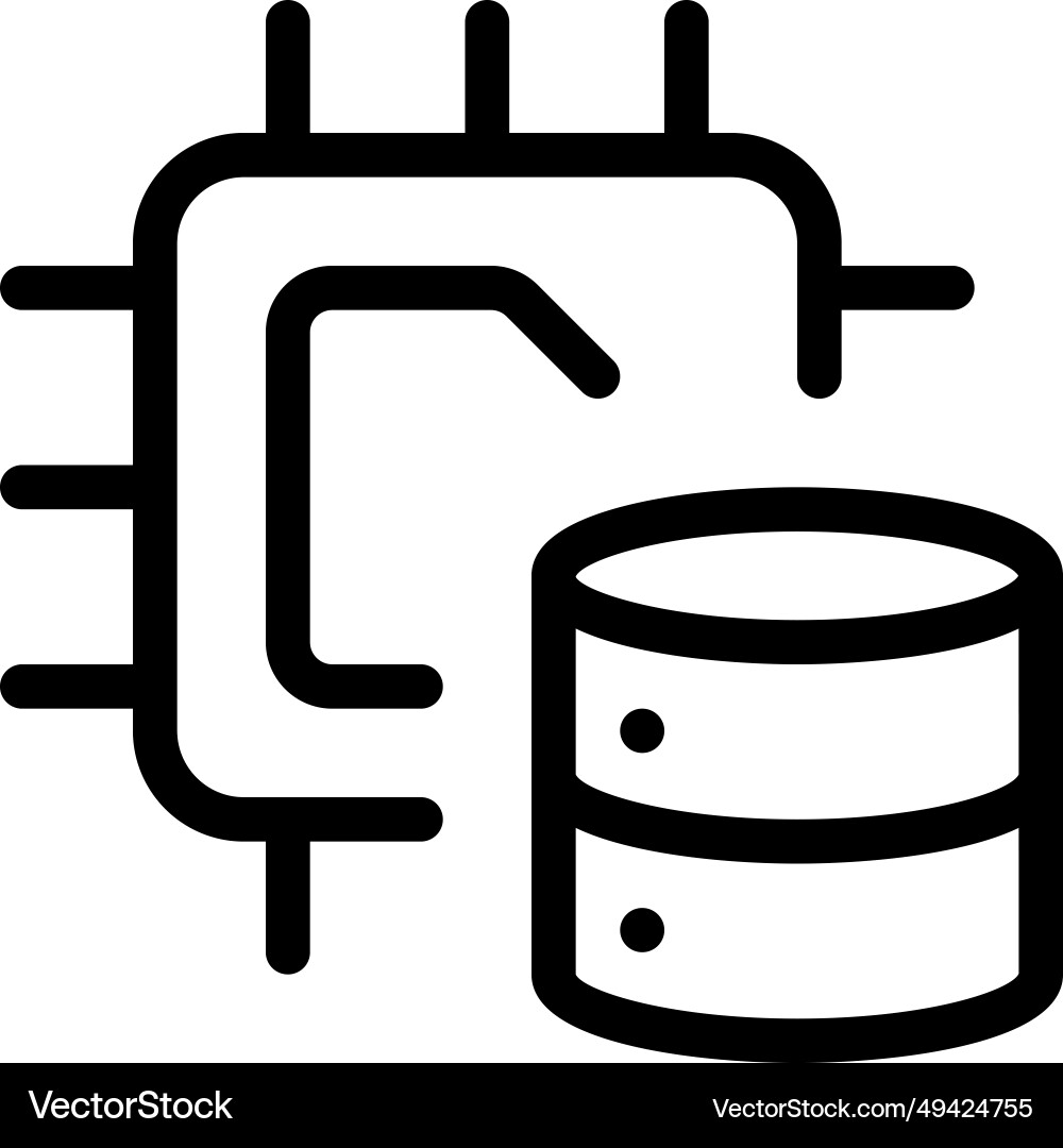 Database storage for microchip details vector image