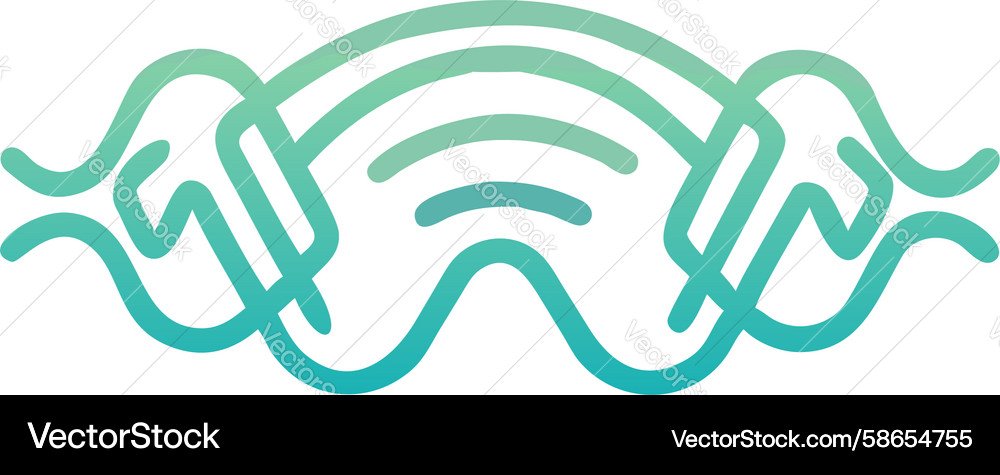 Dynamic abstract sound waves visualizing audio Vector Image