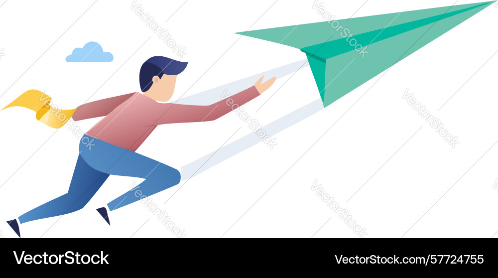 Dynamic paper airplane launch with speed lines Vector Image