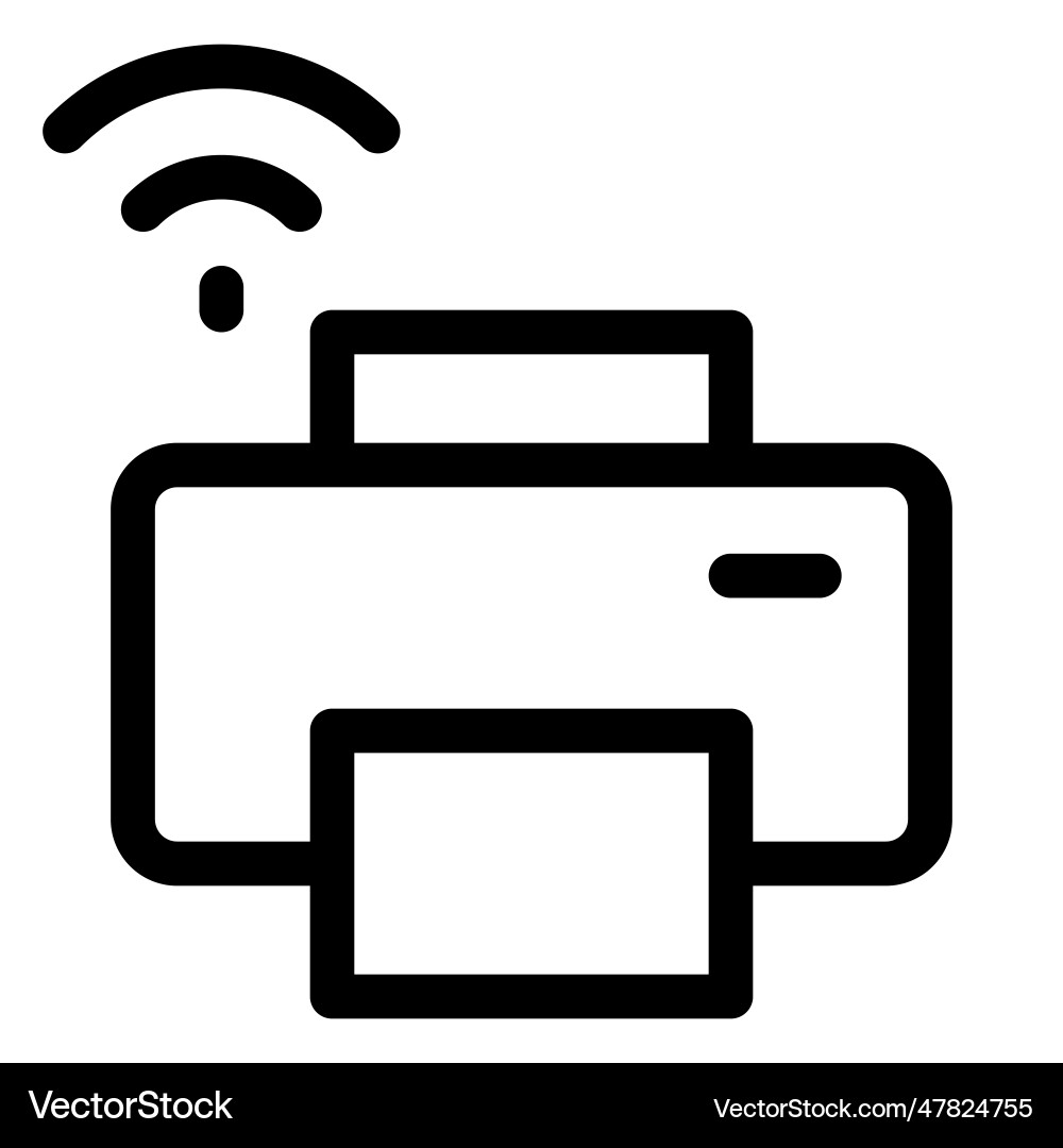 Electronic printer functions via wifi connection Vector Image