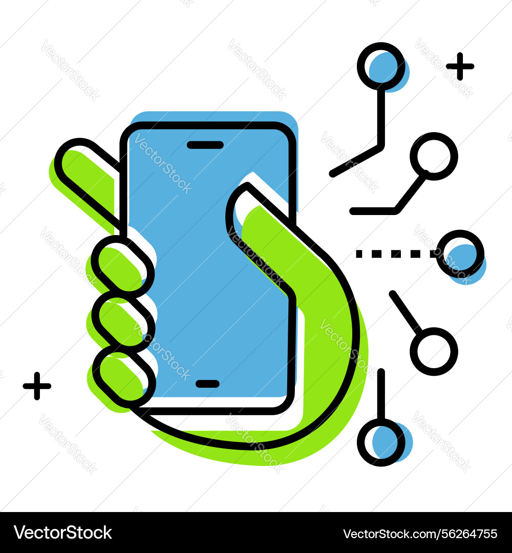 Geolocation mobile device tracking technology vector image