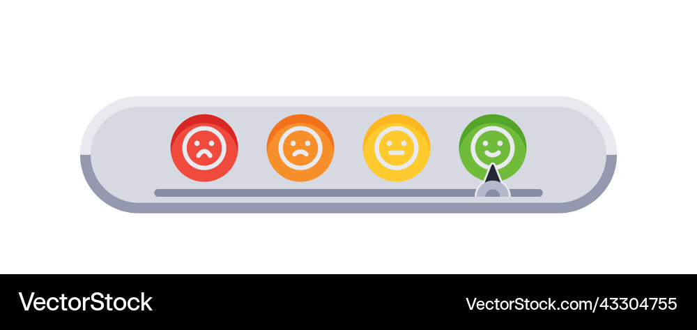 Indicator of trust with arrow pointing on smiling vector image