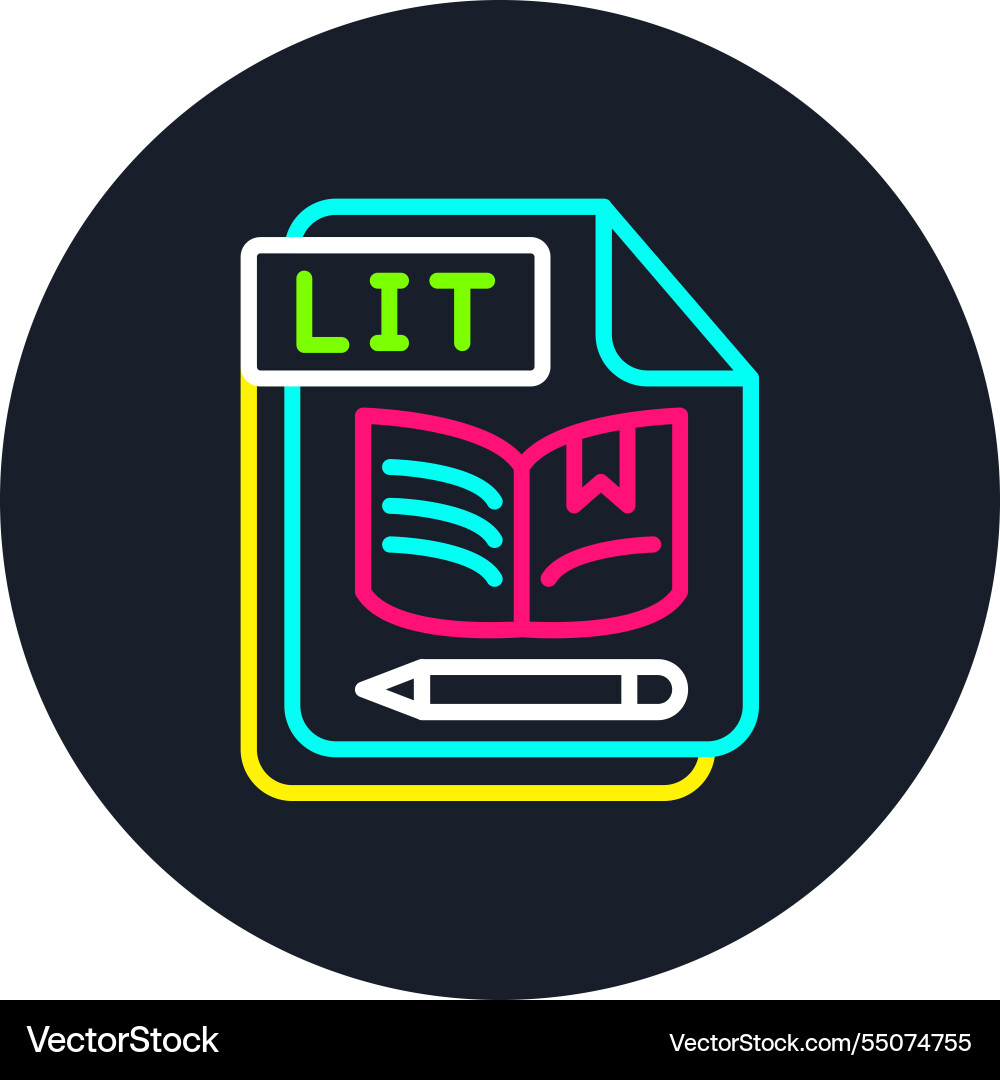 Lit line multi color icon Vector Image