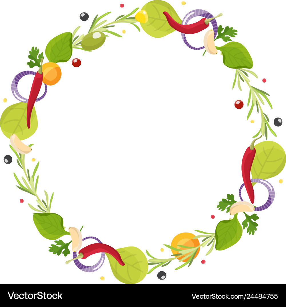 Menu background circle border frame design Vector Image